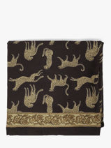 Sjaal Fauve 100x100 Byzantine Zwart foulard FAU-vue-porte