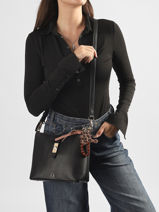 Cross Body Tas Fermoir Lulu castagnette Zwart fermoir BALKYS-vue-porte