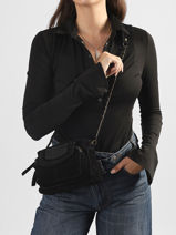 Cross Body Tas Abigail Leder Pieces Zwart abigail 17166655-vue-porte