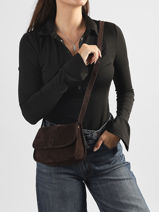 Cross Body Tas Aspen Leder Pieces Bruin aspen 17166672-vue-porte