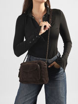 Cross Body Tas Naina Leder Pieces Bruin naina 17111600-vue-porte