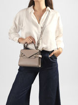 Cross Body Tas S Emily Grain� Leder Le tanneur Beige emily TEMI1006-vue-porte