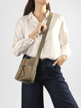 Longchamp Le roseau coulisse nubuck Cross bodytas Bruin-vue-porte
