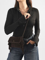 Cross Body Tas Aurora Leder Pieces Bruin aurora 17166670-vue-porte