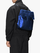 Msn Bag Mini - Rugzak 1 Compartiment Rains Blauw city 13310-vue-porte