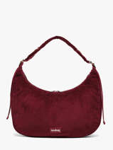 Schoudertas Bianca Ribfluweel Hindbag Rood velours V