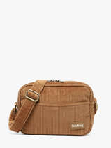 Cross Body Tas Nino Ribfluweel Hindbag Bruin velours V