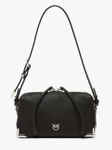 Cross Body Tas Mini Bauletto Leder Pinko Zwart love bag soft 6967A3CX