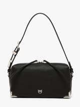 Cross Body Tas Bauletto Leder Pinko Zwart love bag soft 6761A3CX