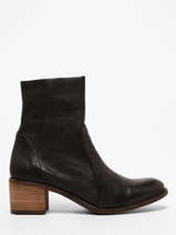 Enkellaarsjes Met Hak Uit Leder Aliwell Zwart women A220003