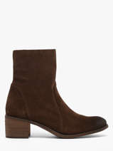 Enkellaarsjes Met Hak Uit Leder Aliwell Bruin women A224029