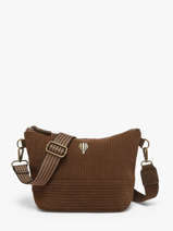 Cross Body Tas Velours Le voyage en panier Bruin velours AHP304