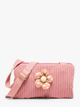 Cross Body Tas Kids Flower Ribfluweel Le voyage en panier Roze kids AHP350