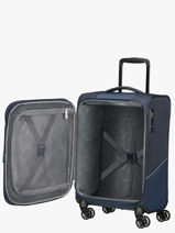 Uitbreidbare Handbagage American tourister Blauw summerride 156991-vue-porte