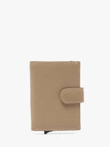 Portefeuille Caviar Leder Crinkles Beige caviar 14600