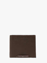 Portefeuille Leder Tommy hilfiger Bruin corporate AM14779