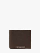 Portefeuille Leder Tommy hilfiger Bruin corporate AM14780