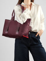 Schoudertas M Mistral Rollable Nylon En Leder Lancel Violet mistral A13995-vue-porte