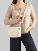 Cross Body Tas Margault Ribfluweel Hindbag Beige velours V-vue-porte