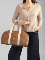 Schoudertas Charlie Ribfluweel Hindbag Bruin velours V-vue-porte