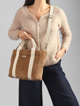 Handtas Velours Ribfluweel Hindbag Bruin velours V-vue-porte
