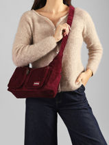 Cross Body Tas Velours Ribfluweel Hindbag Rood velours V-vue-porte