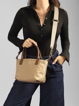 Cross Body Tas Popette Nylon Tommy hilfiger Beige popette AW17709-vue-porte