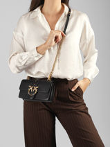 Cross Body Tas Mini Love One Leder Pinko Zwart love bag icon 7071A0F1-vue-porte
