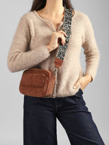 Cross Body Tas Milla Katoen Pieces Bruin milla 17159866-vue-porte