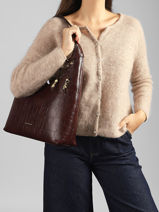 Schoudertas Lauren Met Croco Textuur Laurent david Rood ld bags 52-vue-porte