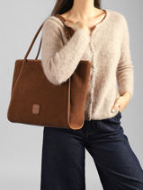 Schoudertas Verona Van Ribfluweel Laurent david Bruin ld bags 111-vue-porte