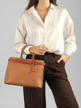 Handtas Faubourg Leder Lancel Bruin faubourg A13548-vue-porte
