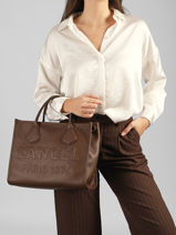 Handtas M Jour Leder Lancel Bruin jour A12996-vue-porte