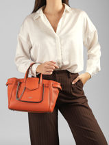 Handtas S Thea Leder Lancel Oranje thea A14221-vue-porte