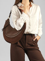 Schoudertas M Met Rits Hoboh�me Leder Lancel Bruin hoboheme A14219-vue-porte