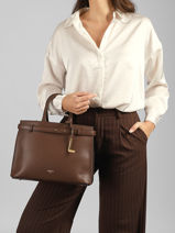 Handtas Faubourg Leder Lancel Bruin faubourg A13528-vue-porte