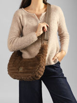 Schoudertas Quadri Le voyage en panier Beige quadri AHP320-vue-porte