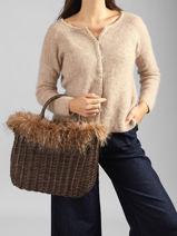 Mand M Doudou Met Patrijs Effect Le voyage en panier Beige doudou M-vue-porte