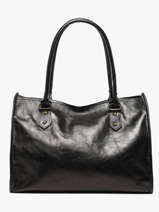 Schoudertas Cow Shiny Leder Basilic pepper Zwart cow shiny BCOS31