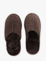 Pantoffels Uit Leder Isotoner Bruin men 98169