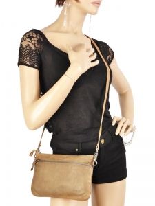 Cross Body Tas Vicky Leder Nat et nin Groen vintage VICKY-vue-porte