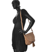Cross Body Tas Pompon Miniprix Zwart pompon F305-vue-porte