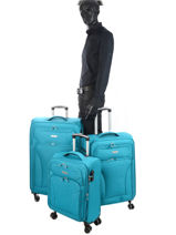 Soepele Reiskoffer Snow  Travel Blauw snow 12208LOT-vue-porte