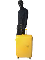 Harde Reiskoffer M Soundbox American tourister Geel soundbox 32G003-vue-porte
