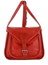 Cross Body Tas Vintage Leder Paul marius Rood vintage BESACE