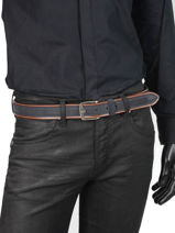 Verstelbare Herenriem Jean Petit prix cuir Blauw belt jeans 3709-35-vue-porte