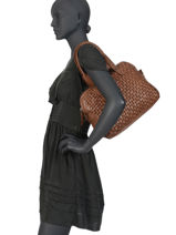 Schoudertas Heritage Leder Biba Oranje heritage KA1-vue-porte