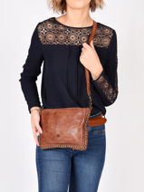Cross Body Tas Heritage Leder Biba Bruin heritage POR2L-vue-porte