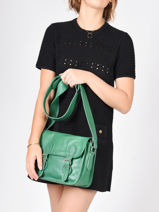 Cross Body Tas La Sacoche Leder Paul marius Groen vintage S-vue-porte
