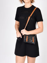 Cross Body Tas Mini Indispensable Leder Paul marius Zwart vintage MINI-vue-porte